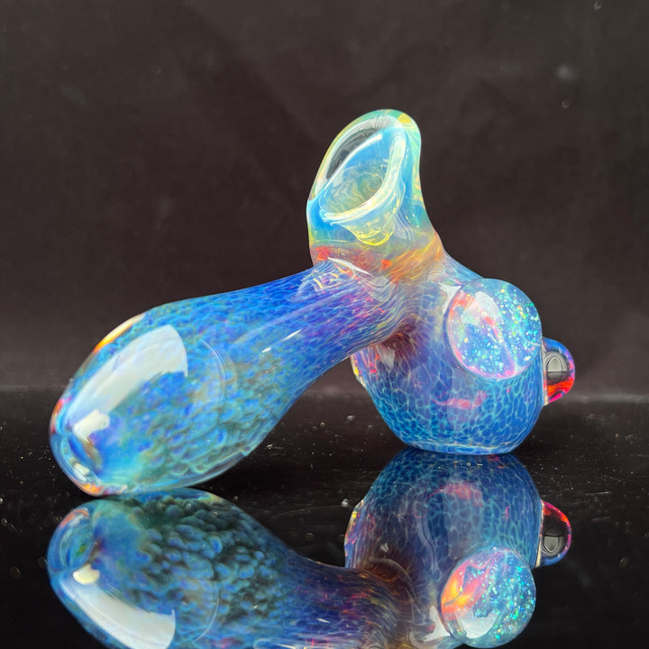 Purple Nebula with Crushed Opal Marble Drop Hammer Glass Pipe Tako Glass   