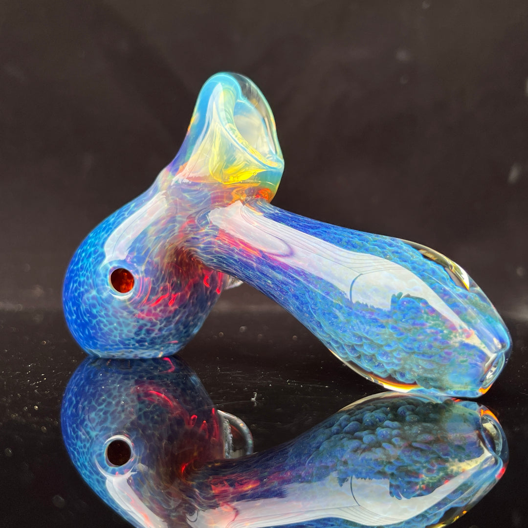 Purple Nebula with Crushed Opal Marble Drop Hammer Glass Pipe Tako Glass   
