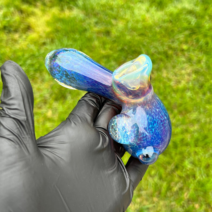 Purple Nebula with Crushed Opal Marble Drop Hammer Glass Pipe Tako Glass   