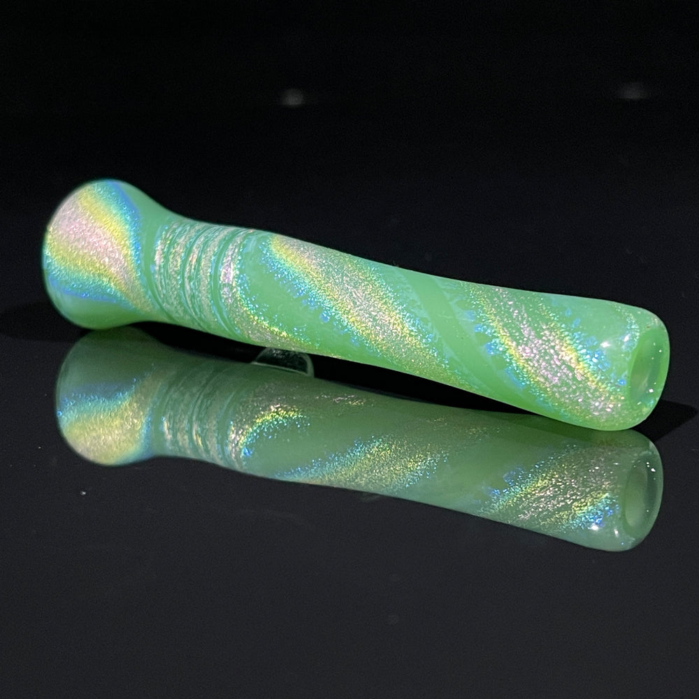 Pistachio Cream Dichro Chillum Glass Pipe Jellyfish Glass