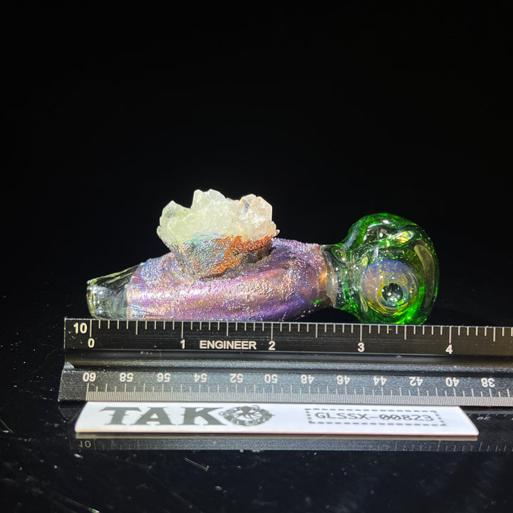 Electroformed White Quartz Glass Pipe - Left Handed Glass Pipe TG   