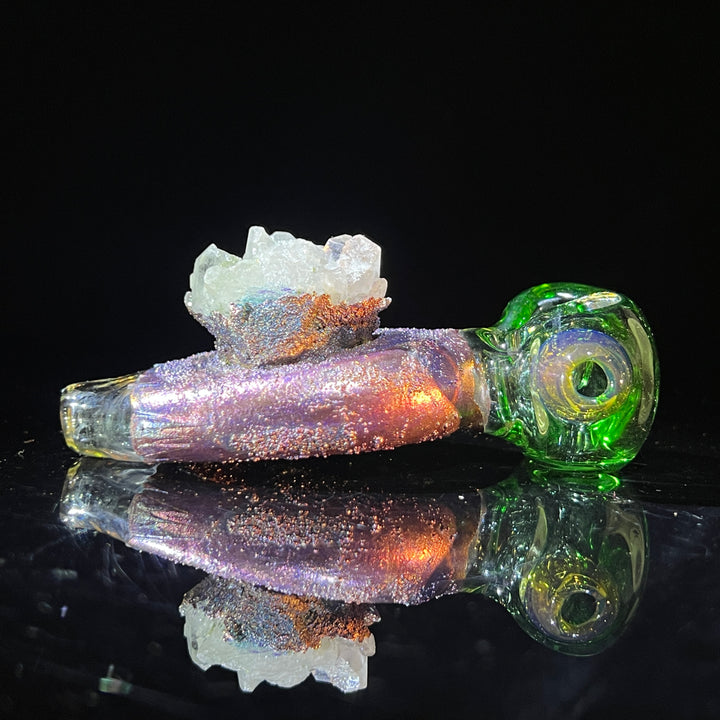 Electroformed White Quartz Glass Pipe - Left Handed Glass Pipe TG   
