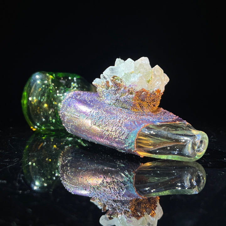 Electroformed White Quartz Glass Pipe - Left Handed Glass Pipe TG   