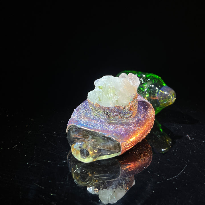 Electroformed White Quartz Glass Pipe - Left Handed Glass Pipe TG   