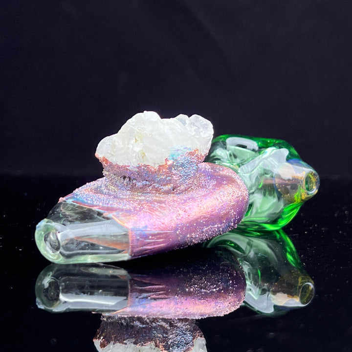 Electroformed White Quartz Glass Pipe - Left Handed Glass Pipe TG   