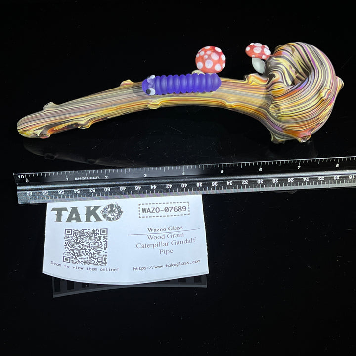 Wood Grain Caterpillar Gandalf Pipe Glass Pipe Wazoo Glass