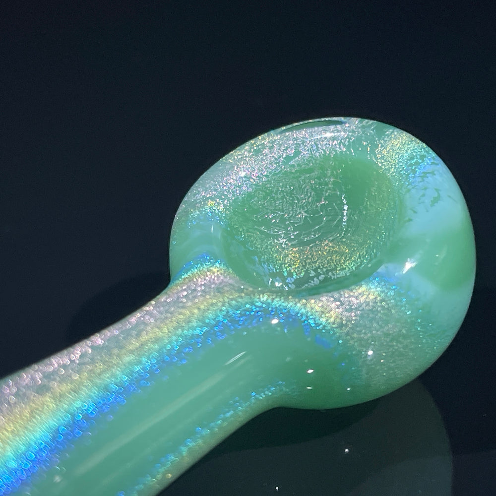 Pistachio Cream Dichro Pocket Spoon Glass Pipe Jellyfish Glass