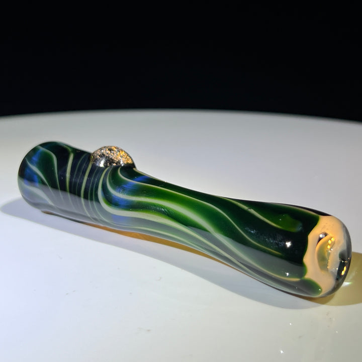 Experimental Green UV Chillum Glass Pipe Taggart Glass   