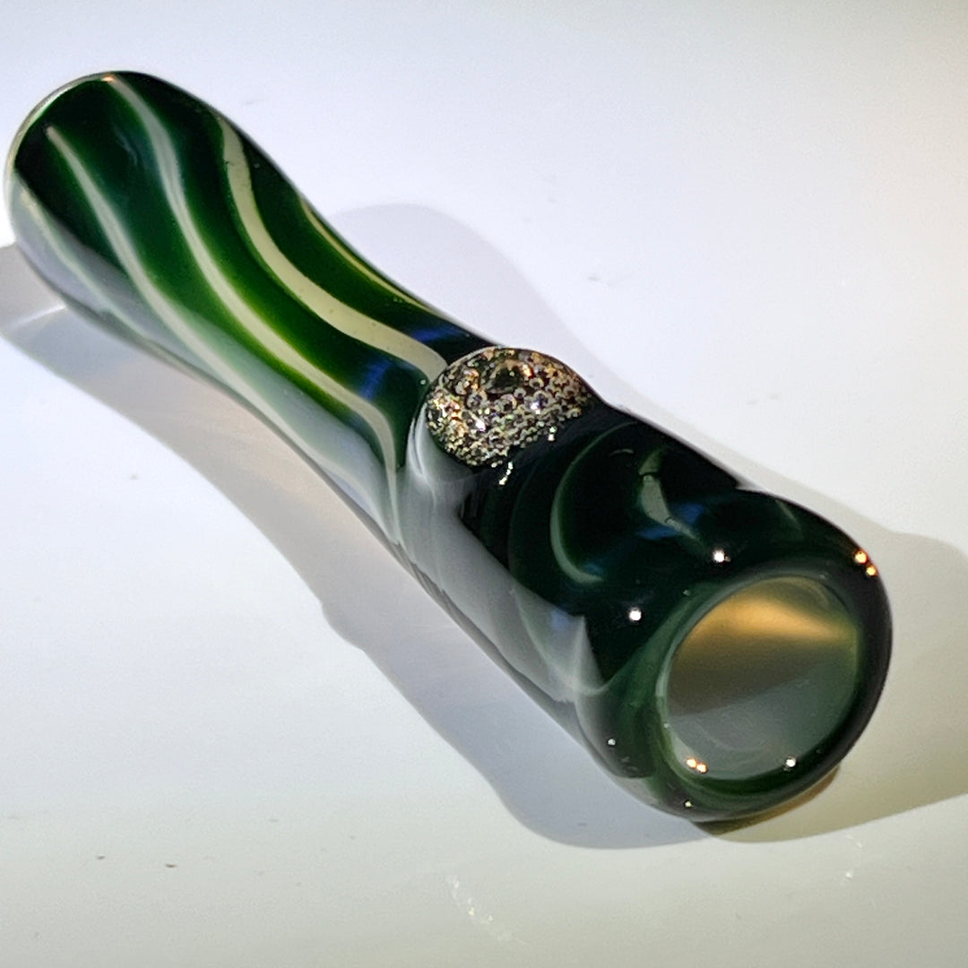 Experimental Green UV Chillum Glass Pipe Taggart Glass   