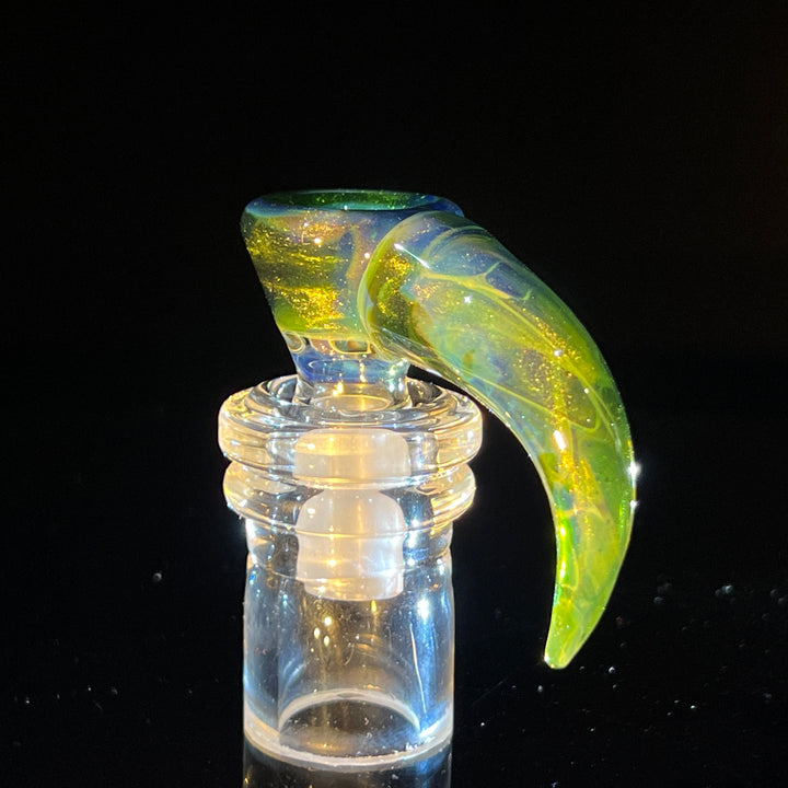 Mystery Adventurine Horned 4 Hole Pull Slide Glass Pipe Kenta Kito   