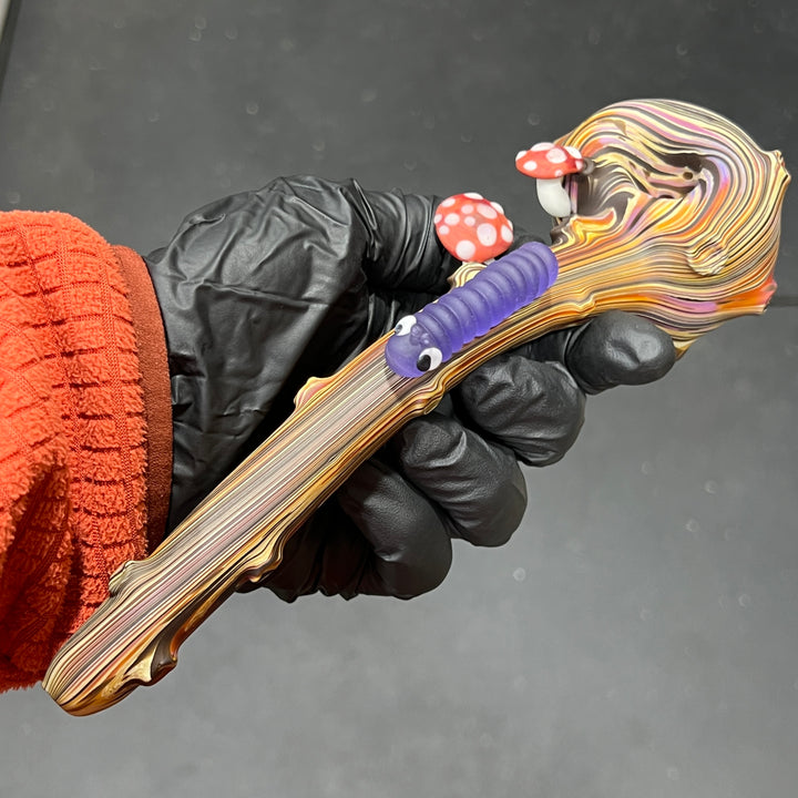 Wood Grain Caterpillar Gandalf Pipe Glass Pipe Wazoo Glass