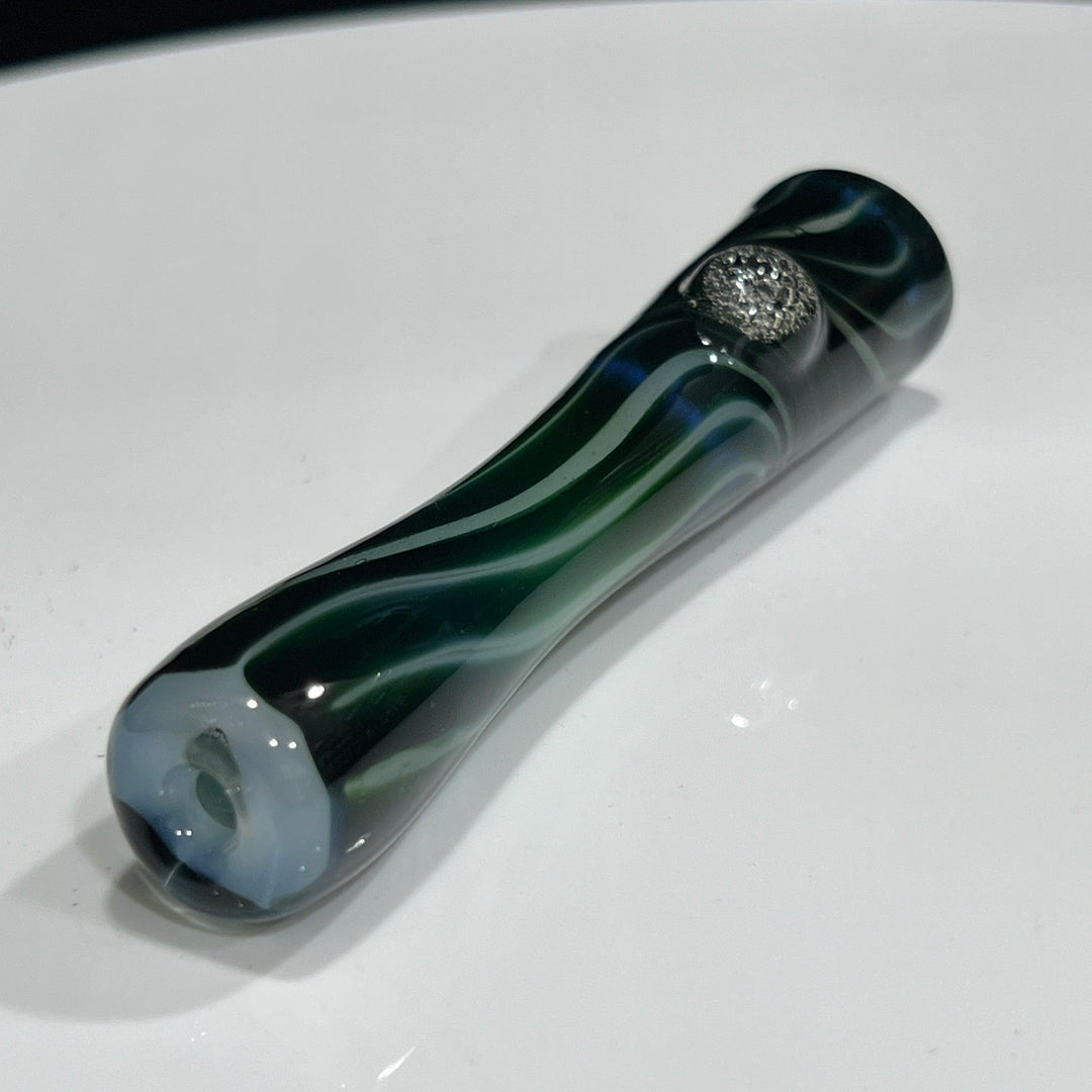 Experimental Green UV Chillum Glass Pipe Taggart Glass   