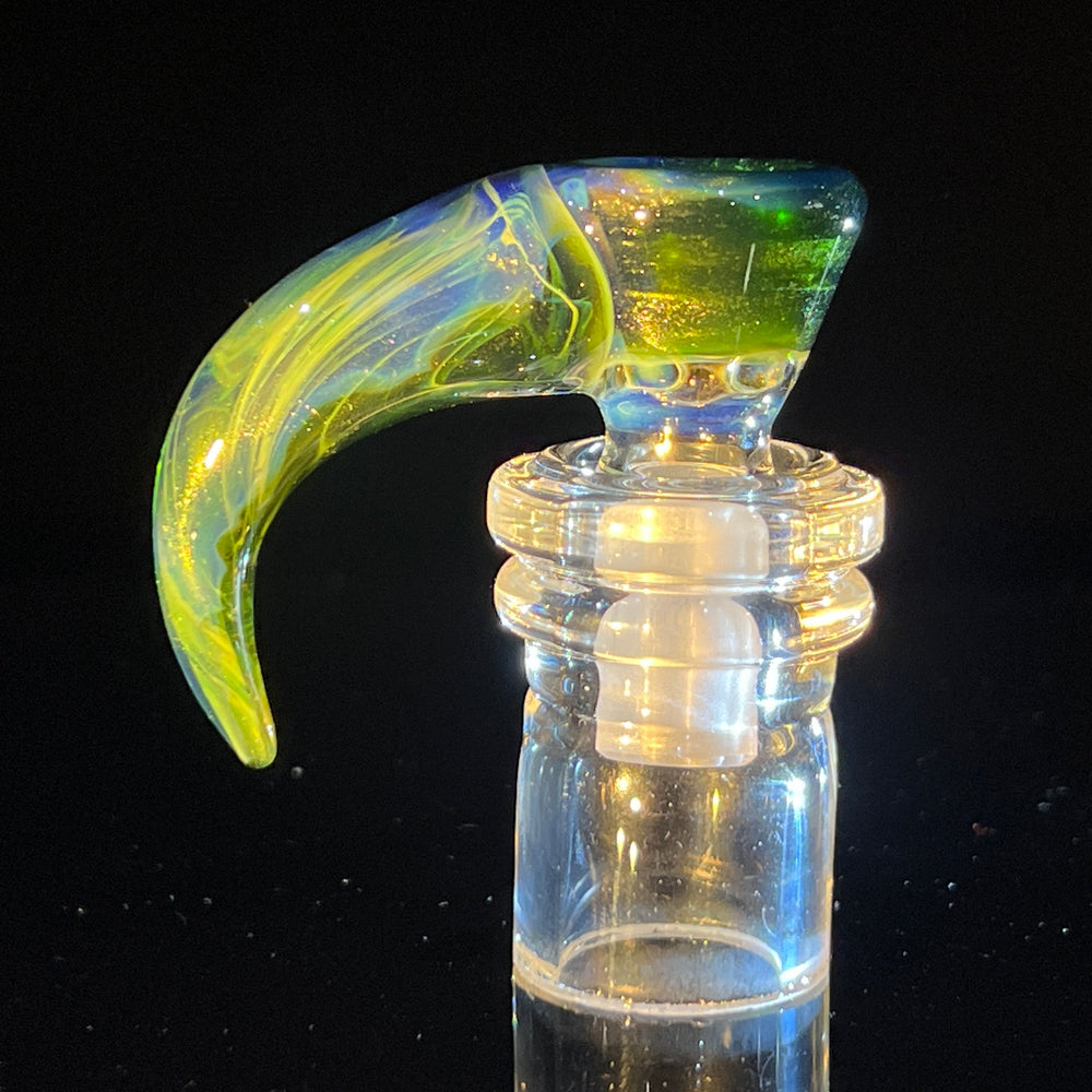 Mystery Adventurine Horned 4 Hole Pull Slide Glass Pipe Kenta Kito   