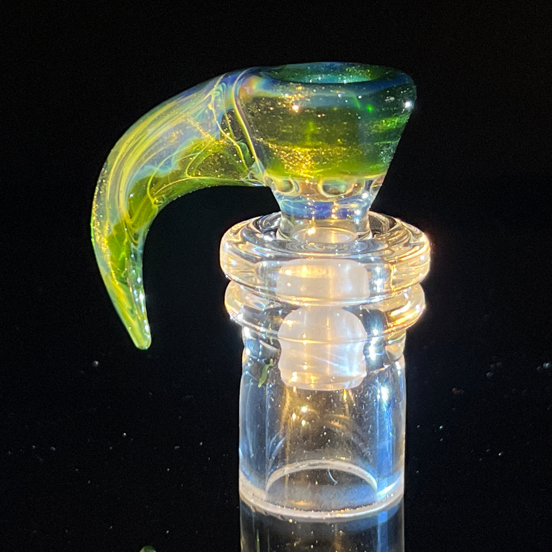 Mystery Adventurine Horned 4 Hole Pull Slide Glass Pipe Kenta Kito   