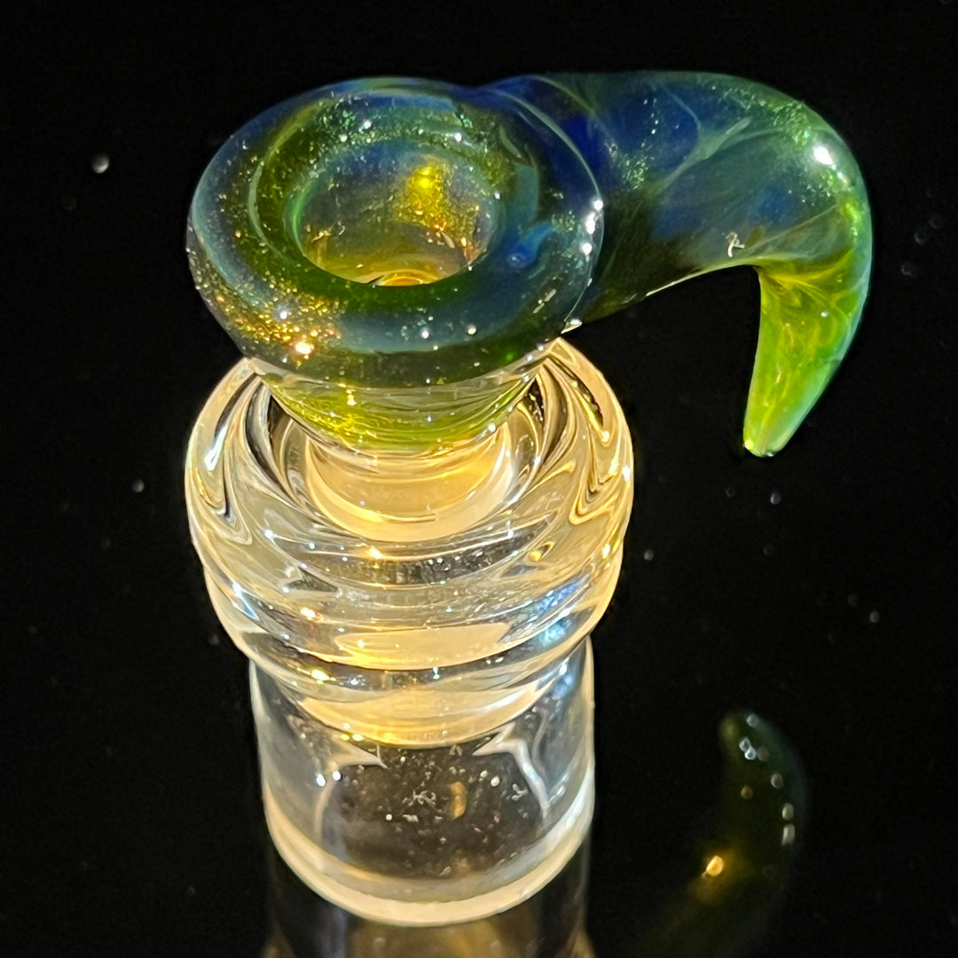 Mystery Adventurine Horned 4 Hole Pull Slide Glass Pipe Kenta Kito   