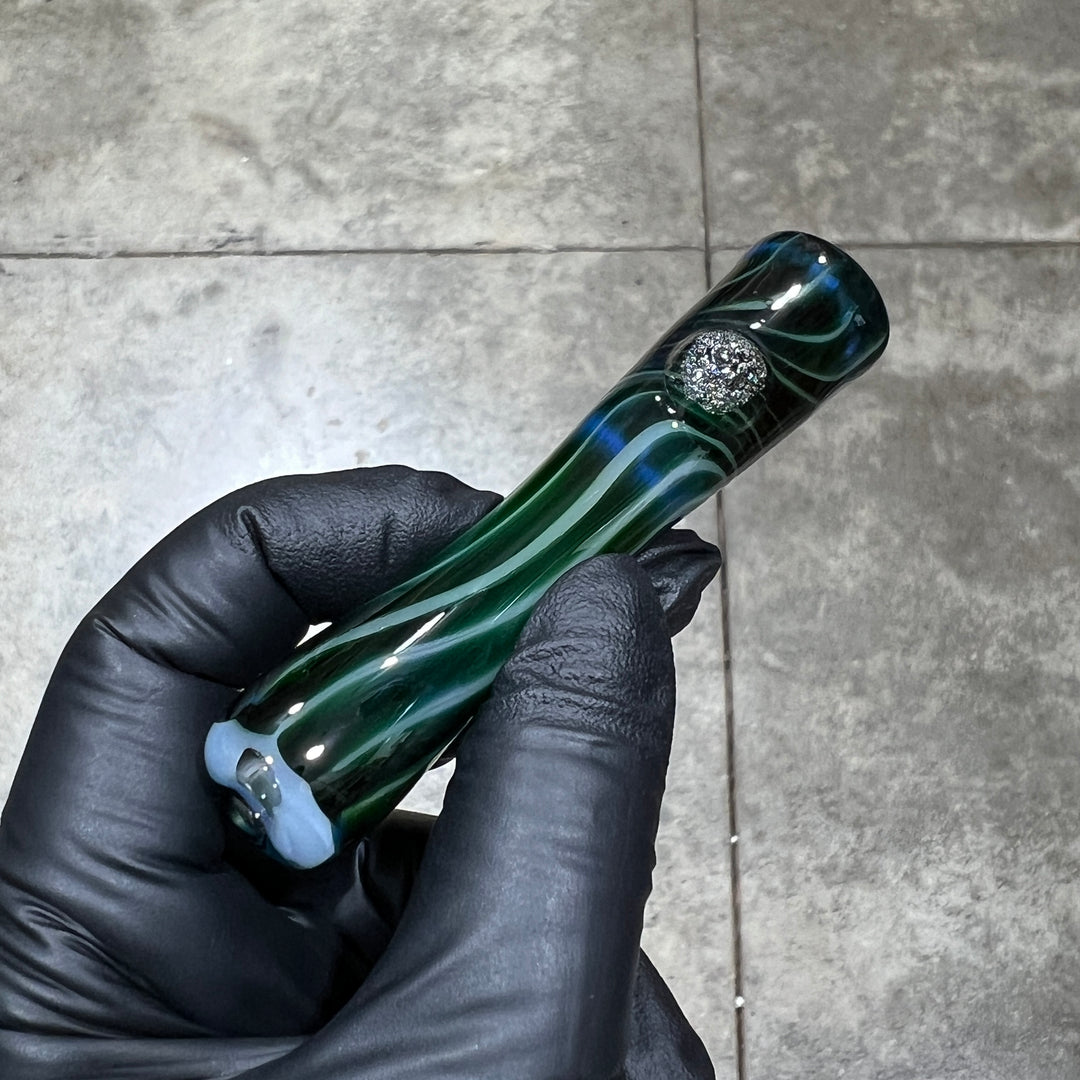 Experimental Green UV Chillum Glass Pipe Taggart Glass   