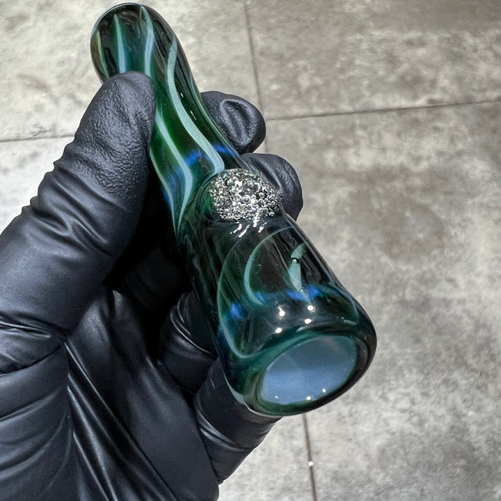 Experimental Green UV Chillum Glass Pipe Taggart Glass   