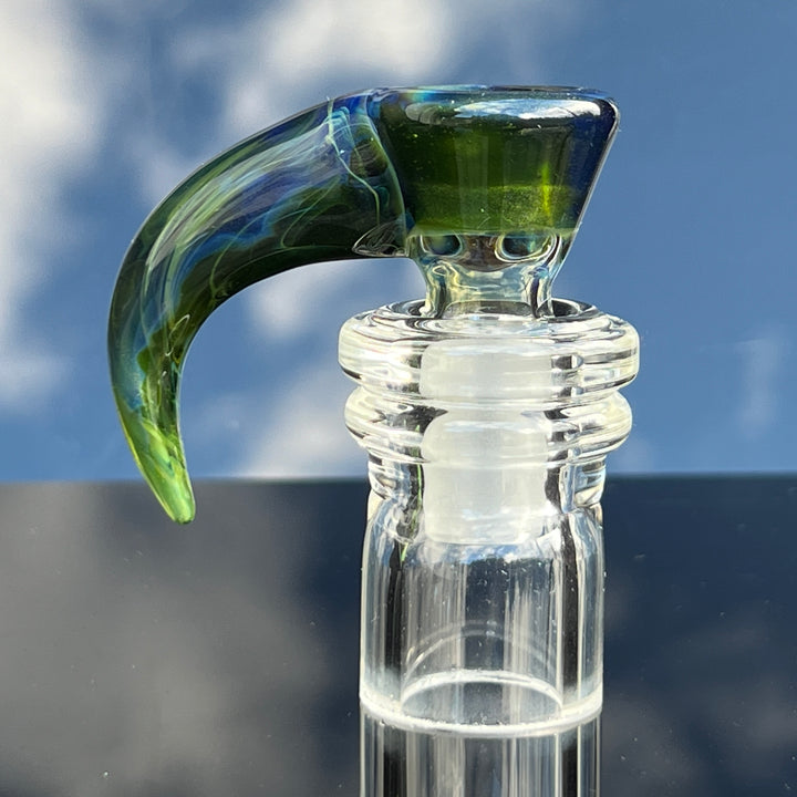 Mystery Adventurine Horned 4 Hole Pull Slide Glass Pipe Kenta Kito   