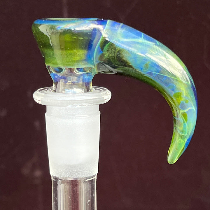 Mystery Adventurine Horned 4 Hole Pull Slide Glass Pipe Kenta Kito   