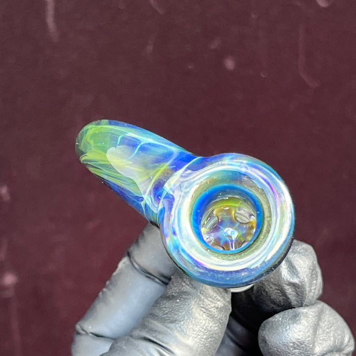 Mystery Adventurine Horned 4 Hole Pull Slide Glass Pipe Kenta Kito   