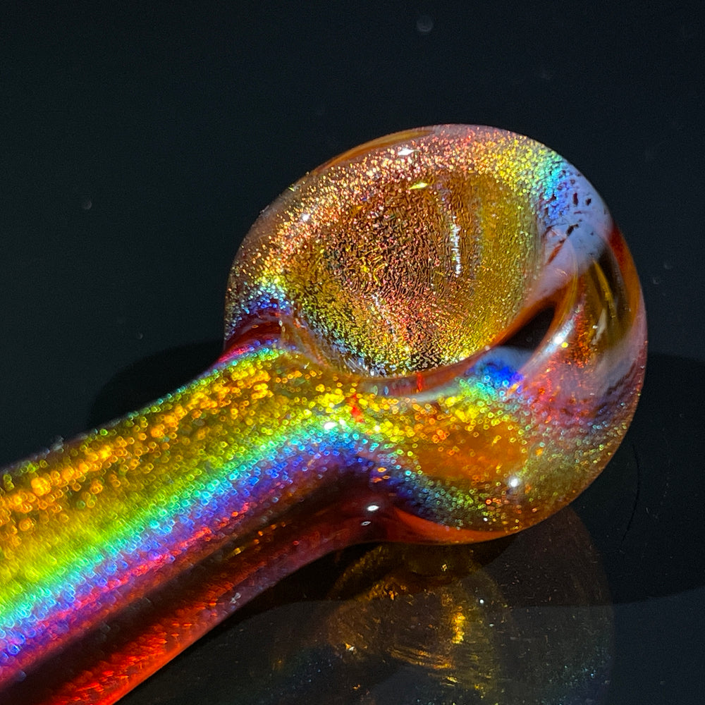 Root Beer Dichro Pocket Spoon Glass Pipe Jellyfish Glass