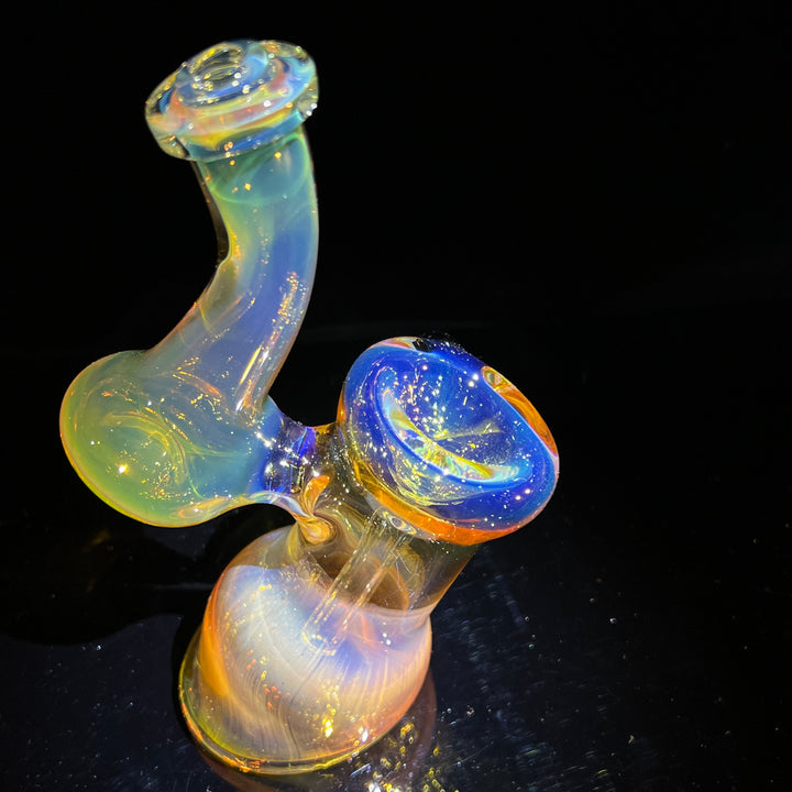 Gold Fume Bubbler with Black Carb Glass Pipe Cose Glass   