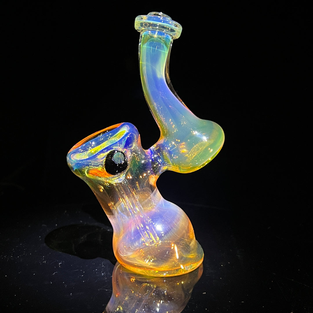 Gold Fume Bubbler with Black Carb Glass Pipe Cose Glass   