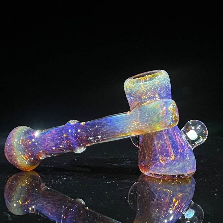 Purple Magic Double Opal Sidecar Bubbler Glass Pipe Beezy Glass