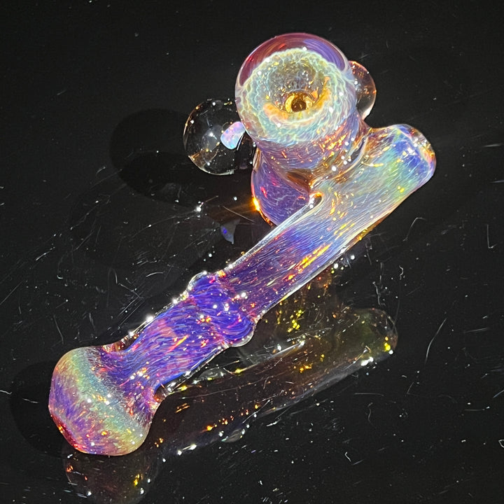 Purple Magic Double Opal Sidecar Bubbler Glass Pipe Beezy Glass