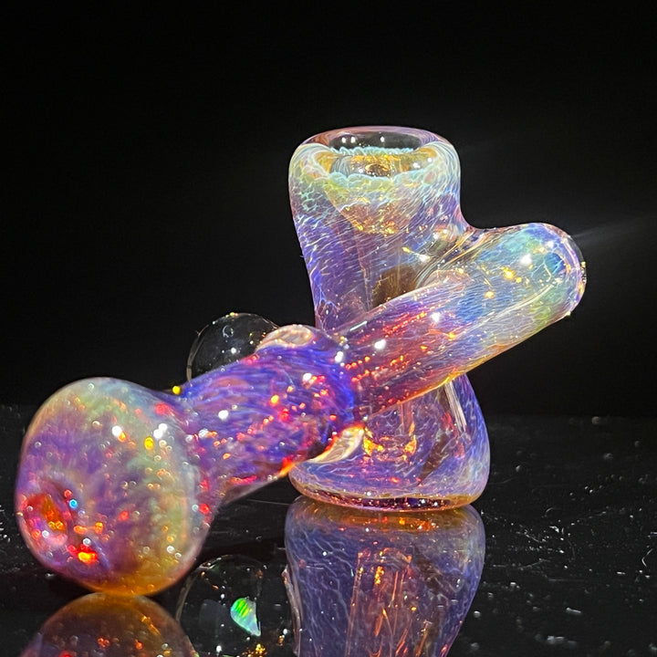 Purple Magic Double Opal Sidecar Bubbler Glass Pipe Beezy Glass