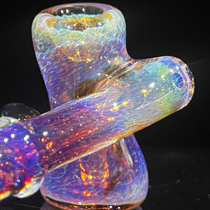 Purple Magic Double Opal Sidecar Bubbler Glass Pipe Beezy Glass