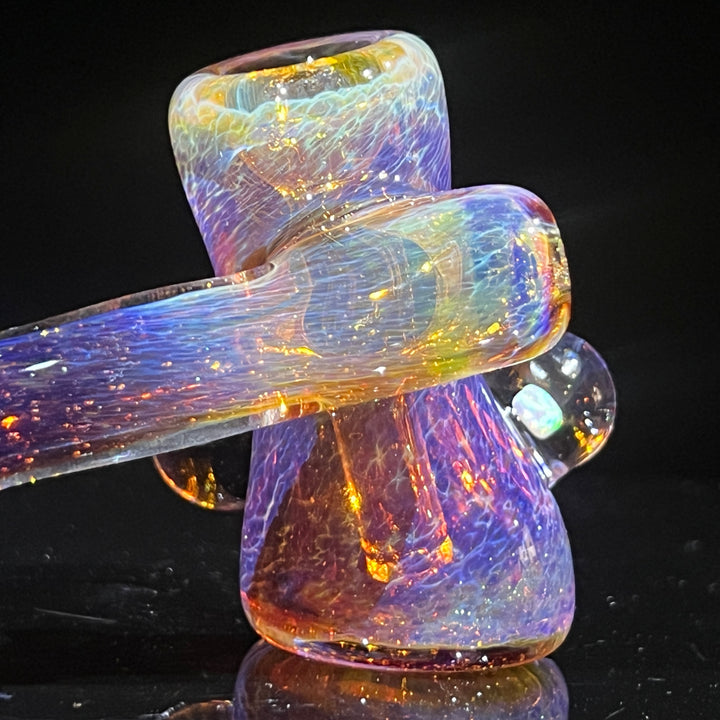 Purple Magic Double Opal Sidecar Bubbler Glass Pipe Beezy Glass
