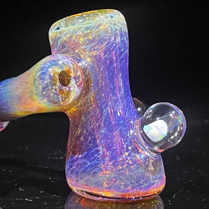 Purple Magic Double Opal Sidecar Bubbler Glass Pipe Beezy Glass