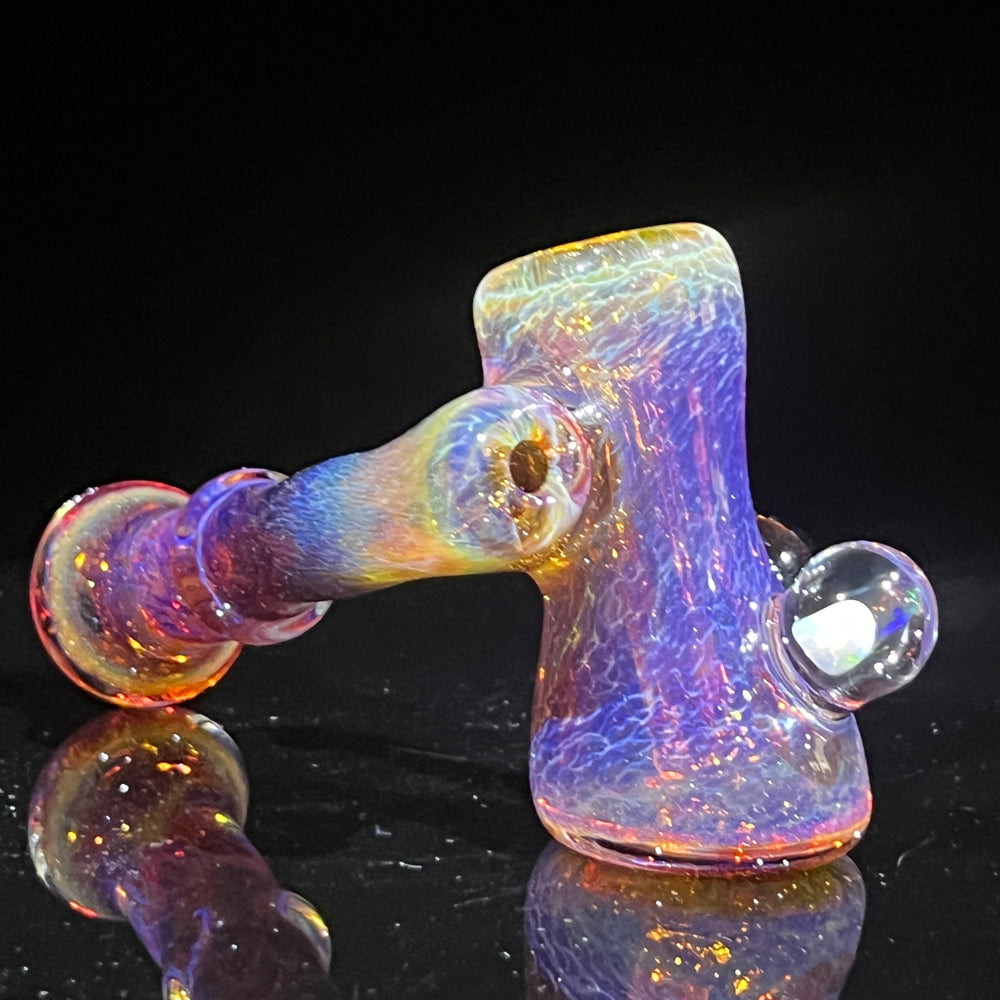 Purple Magic Double Opal Sidecar Bubbler Glass Pipe Beezy Glass