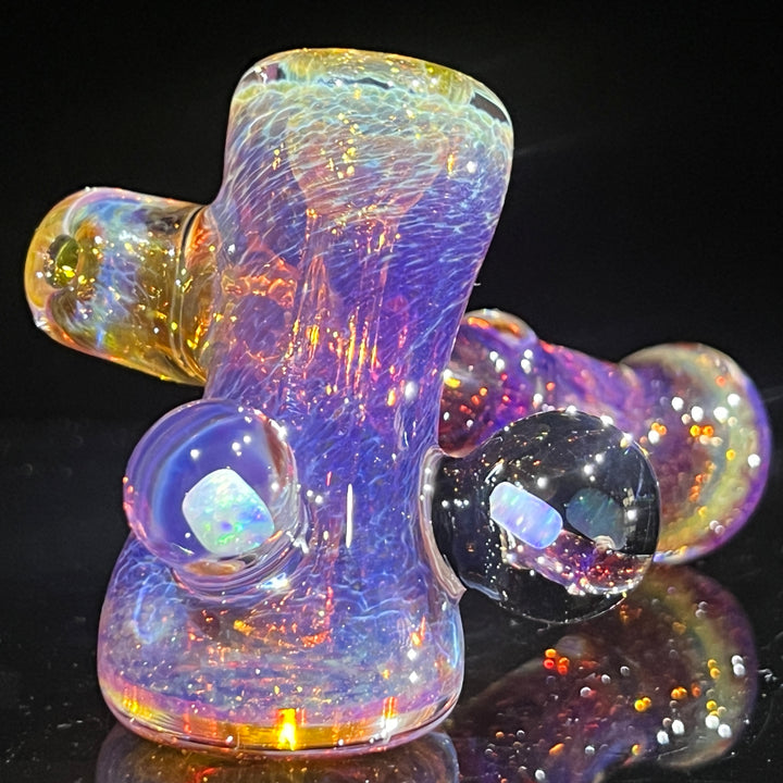 Purple Magic Double Opal Sidecar Bubbler Glass Pipe Beezy Glass