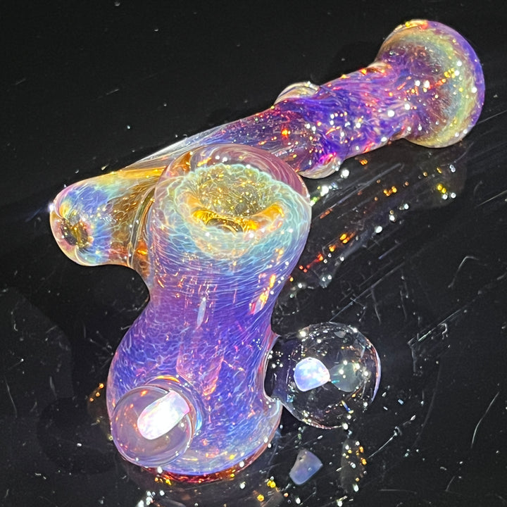 Purple Magic Double Opal Sidecar Bubbler Glass Pipe Beezy Glass