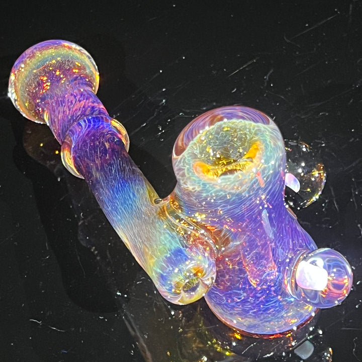 Purple Magic Double Opal Sidecar Bubbler Glass Pipe Beezy Glass