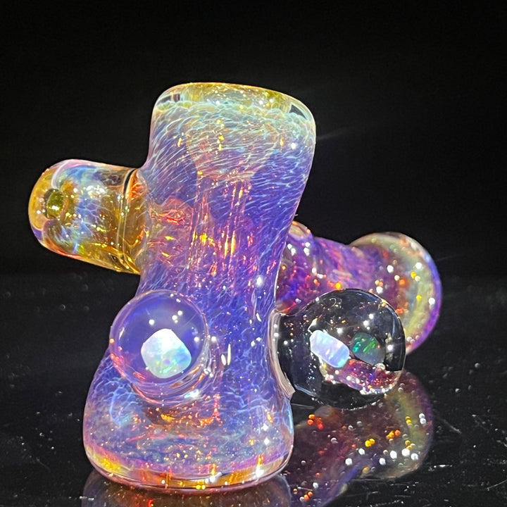 Purple Magic Double Opal Sidecar Bubbler Glass Pipe Beezy Glass