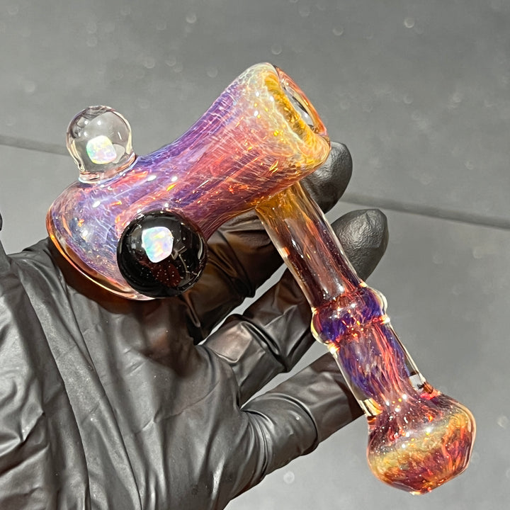 Purple Magic Double Opal Sidecar Bubbler Glass Pipe Beezy Glass