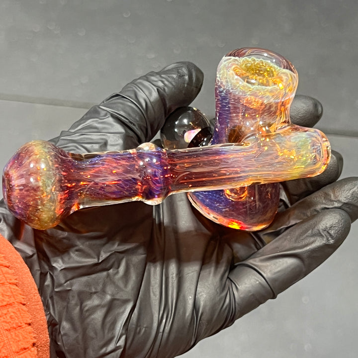 Purple Magic Double Opal Sidecar Bubbler Glass Pipe Beezy Glass