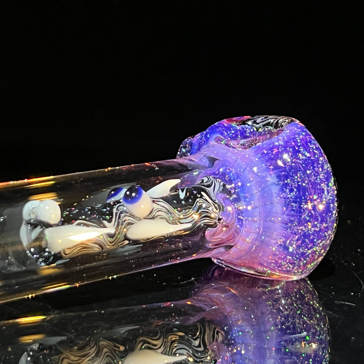 Purple Wig Wag Crushed Opal Dragon Glass Pipe Gus Glass   
