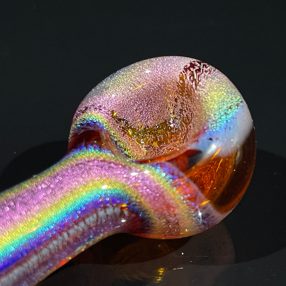Root Beer Dichro Pocket Spoon Glass Pipe Jellyfish Glass