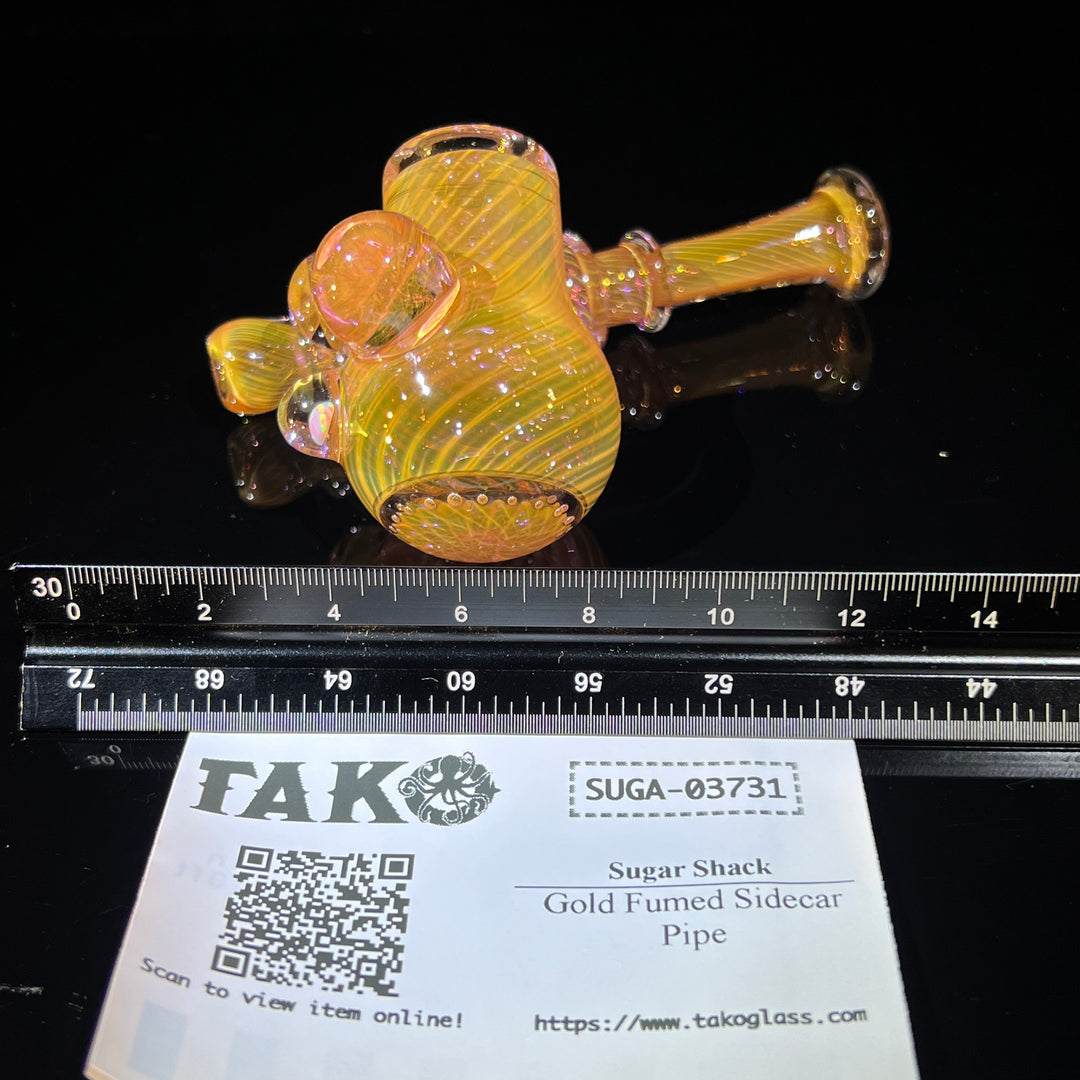 Gold Fumed Sidecar Pipe Glass Pipe Sugar Shack   