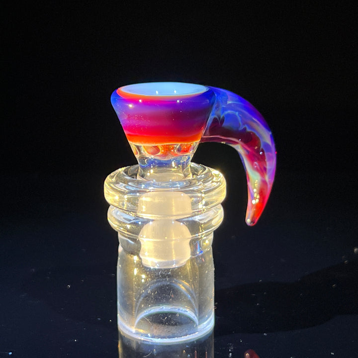 Purple Horned 4 Hole Pull Slide Glass Pipe Kenta Kito   