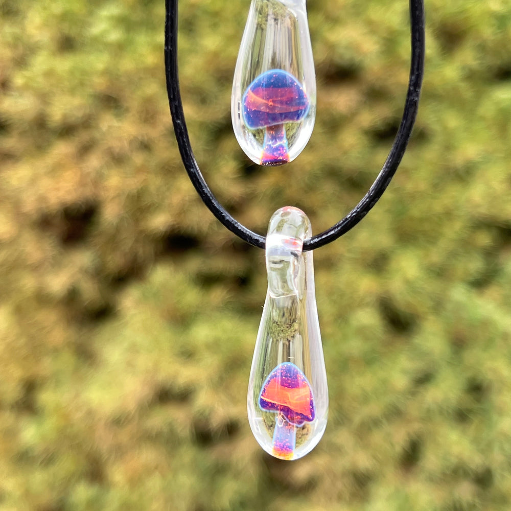 Mushroom Drop Pendant Jewelry Beezy Glass   