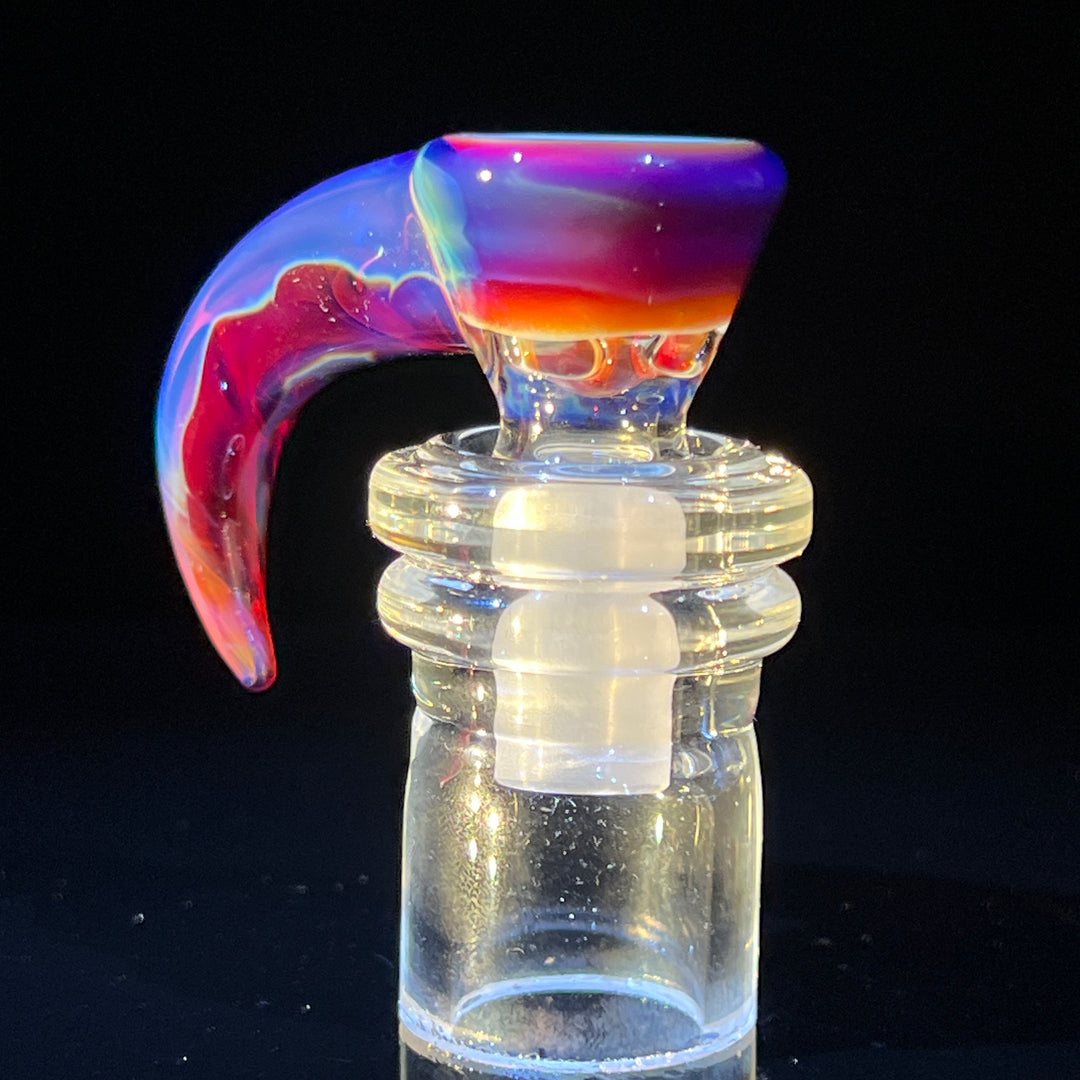 Purple Horned 4 Hole Pull Slide Glass Pipe Kenta Kito   