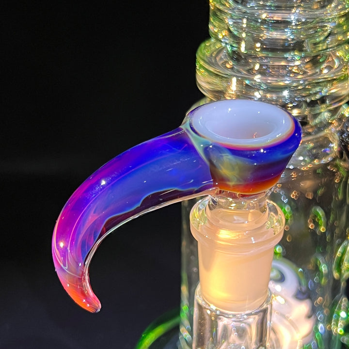 Purple Horned 4 Hole Pull Slide Glass Pipe Kenta Kito   