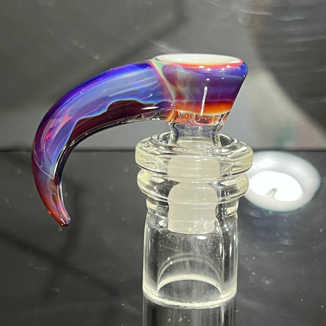 Purple Horned 4 Hole Pull Slide Glass Pipe Kenta Kito   