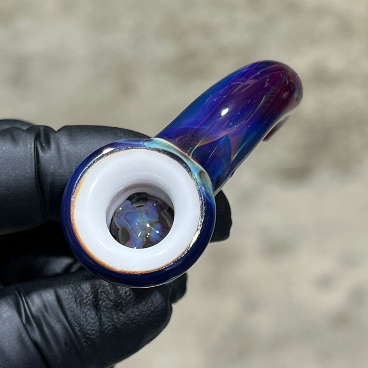 Purple Horned 4 Hole Pull Slide Glass Pipe Kenta Kito   