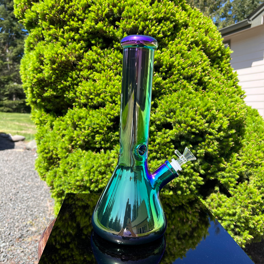 Lustrous Iridescent Bong 13" Glass Pipe TG   